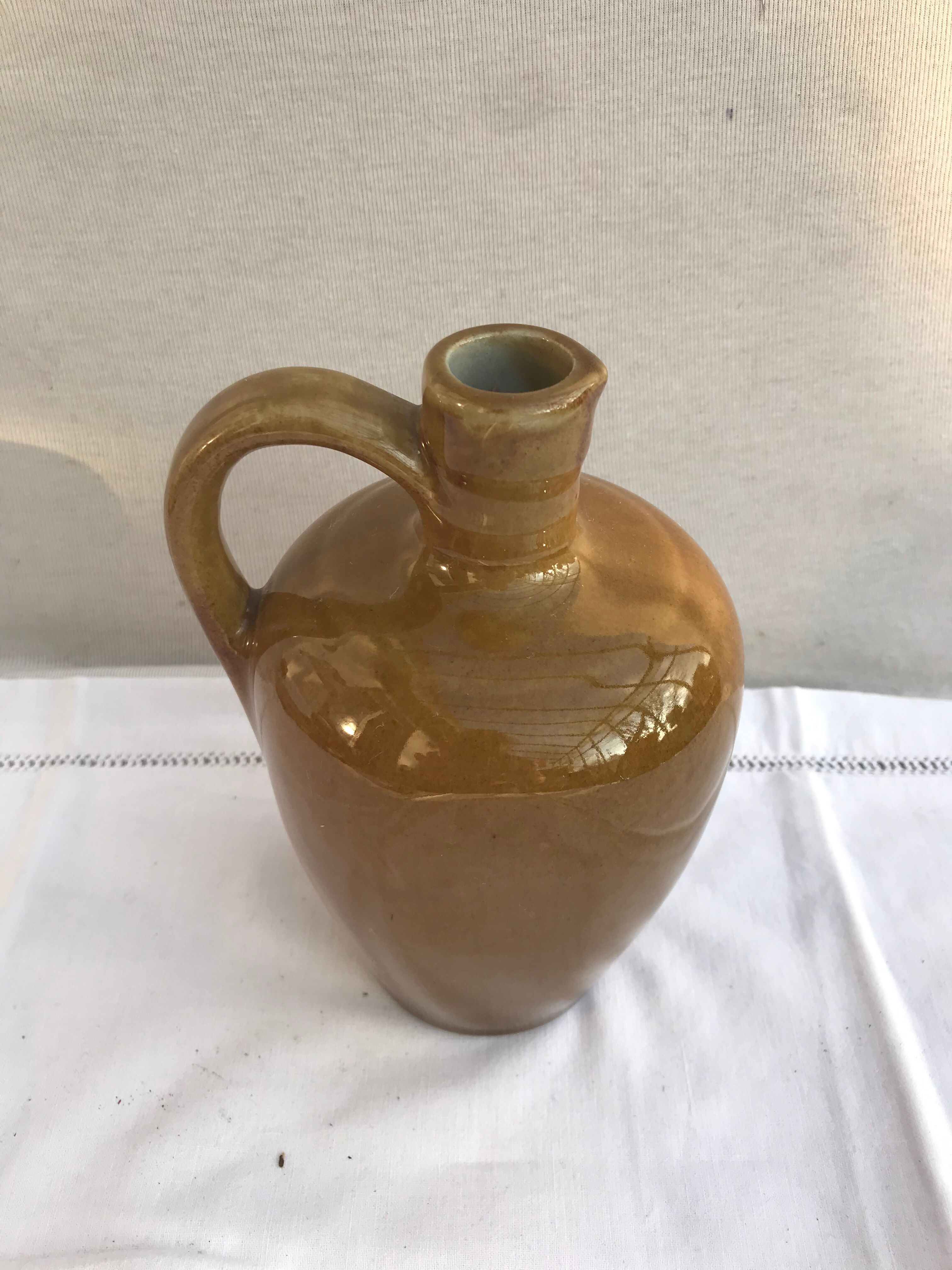 Old Bottle - Anse Ceramics Enamelled Brown Brown 70s Vintage