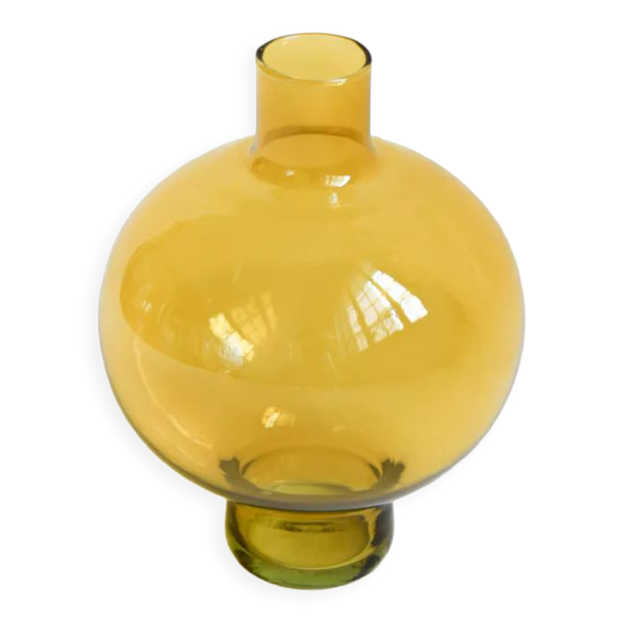 Mustard yellow round vase