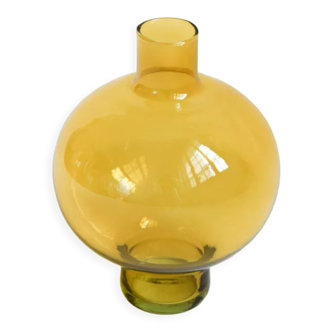 Vase rond jaune moutarde