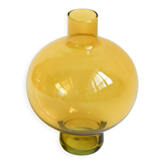 Mustard yellow round vase