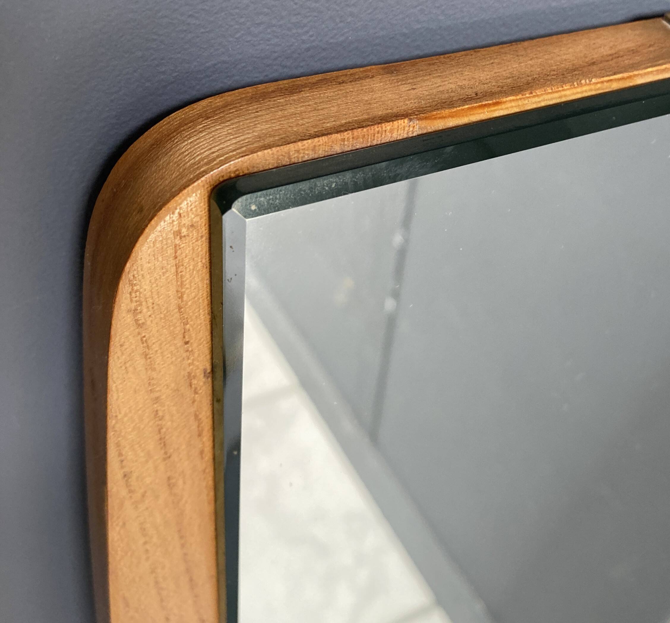 Miroir en bois, années 1960