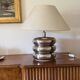Hollywood regency chromed table lamp base, Luci Milano Italy, 1970s