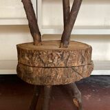 Pair of mountain coffee tables made of logs 1970