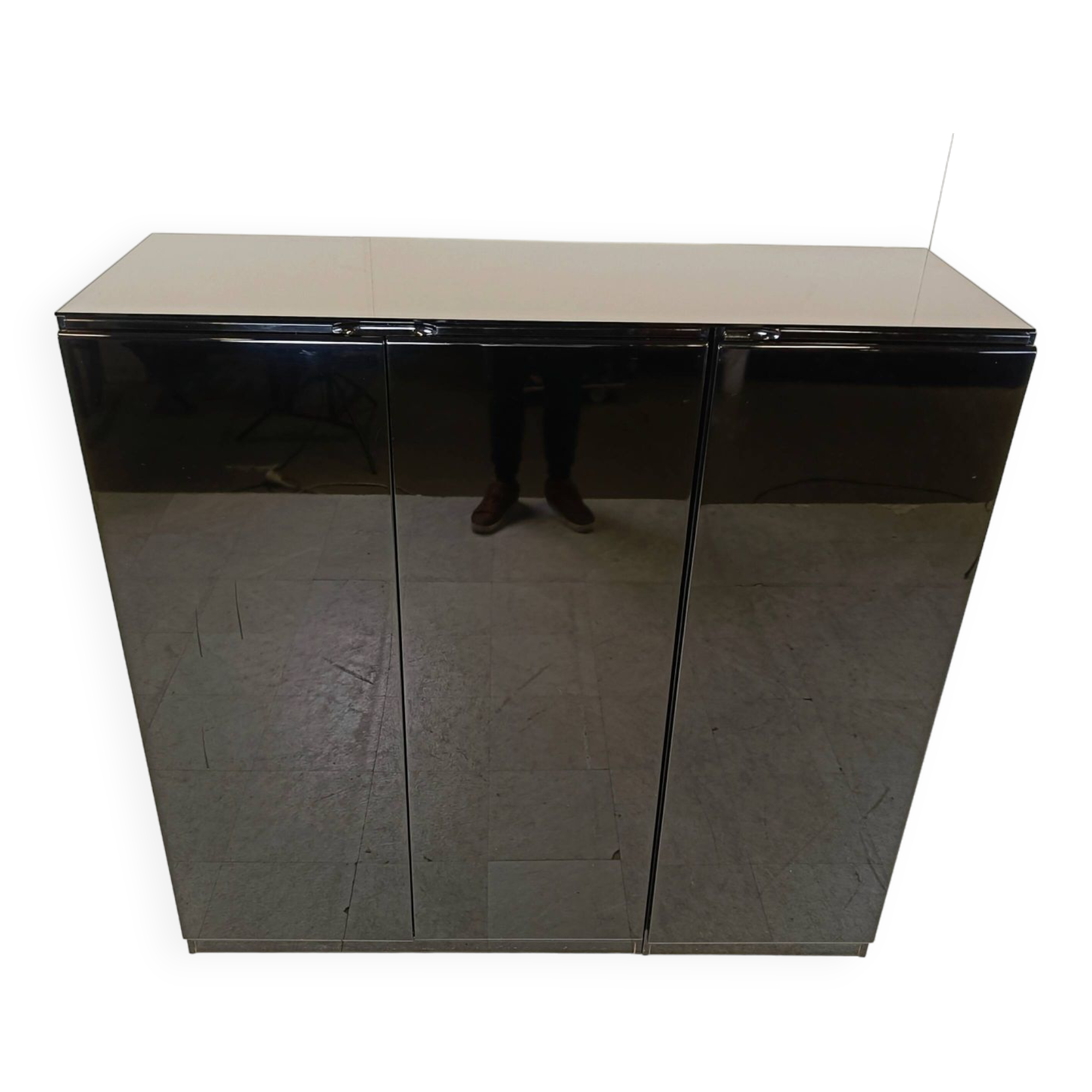Black lacquered bar cabinet, 1970s