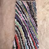 Colorful Boucherouite Moroccan rug - 89 x 202 cm