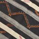 7x10 Black & Cream Large Vintage Kilim Rug, 204x300Cm