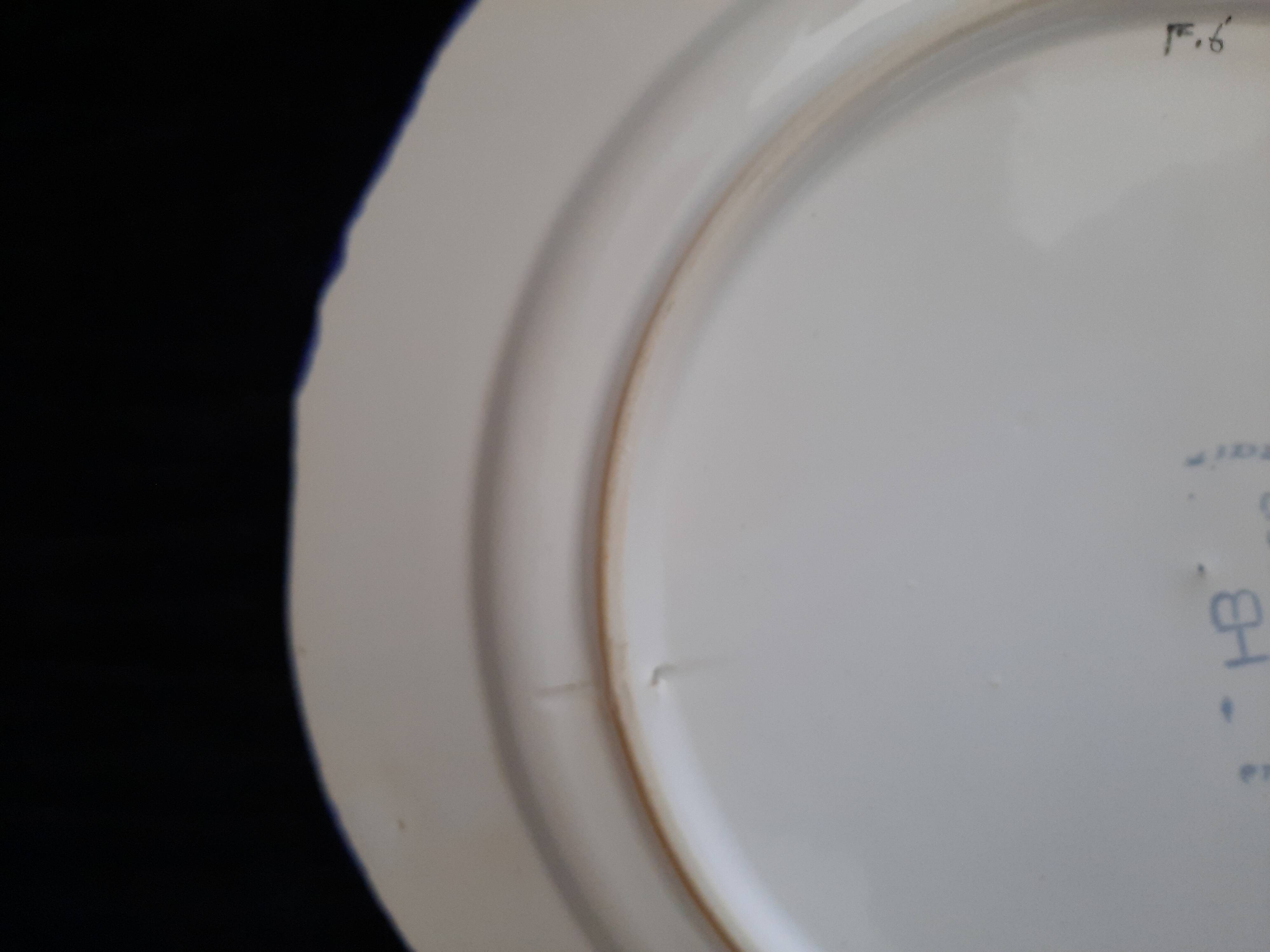 Old flat plate faience hb quimper hand-painted floral decoration