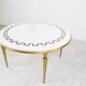 Vintage brass and white marble coffee table, 1970s