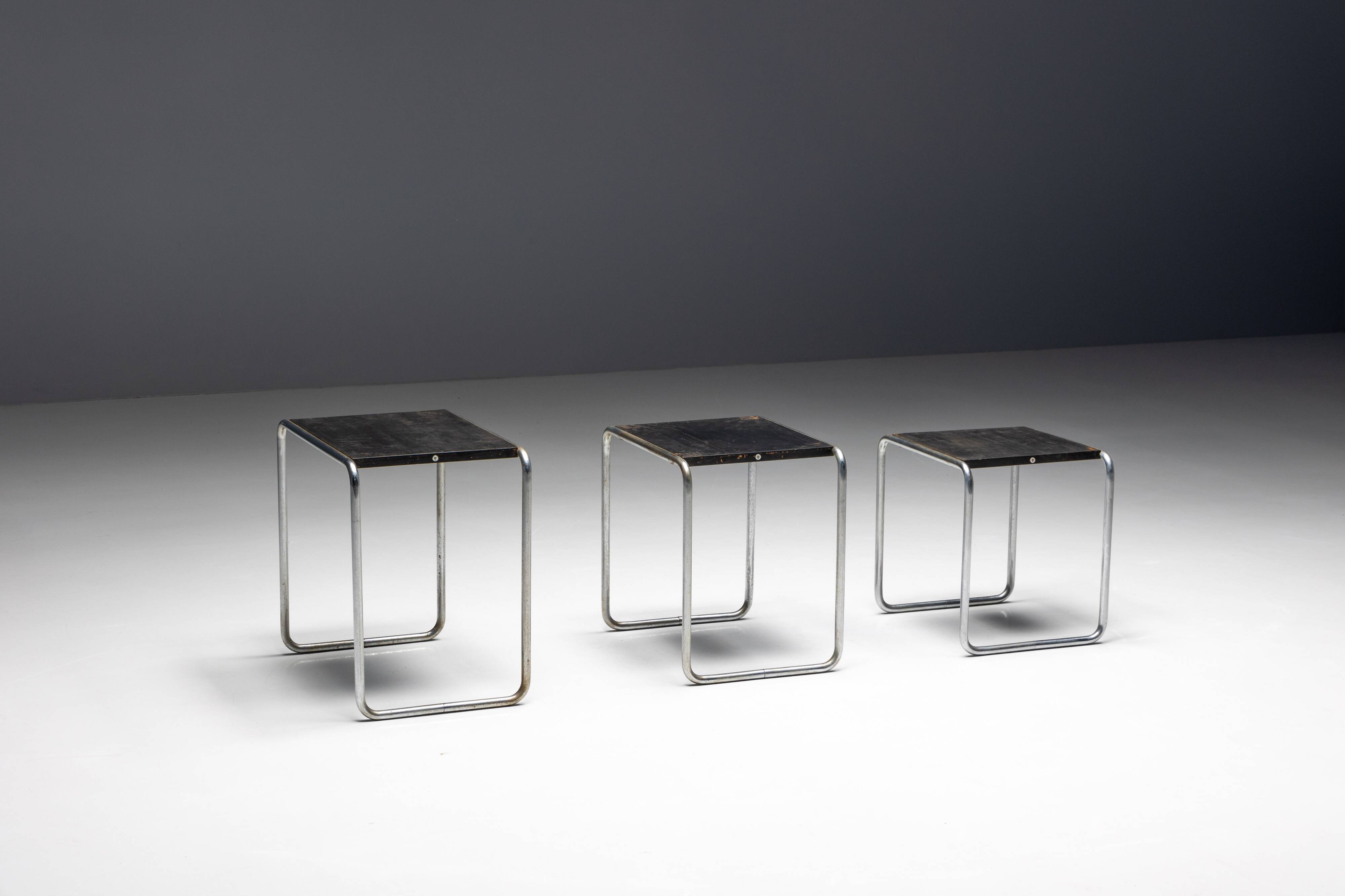 First Edition Side Tables by Marcel Breuer for Thonet, Germany, 1930s