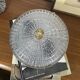 Glass and gold metal ceiling light, vintage model from the 1930s.