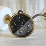 Double articulated wall light with opaline globe - 1950s/60s