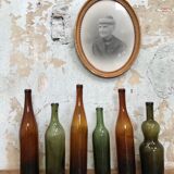 Lot of 6 bottles of bubbled glass.