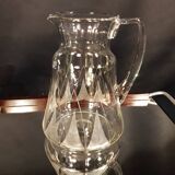 Chiseled glass pitcher
