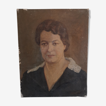 Portrait à l'huile , femme vers 1940