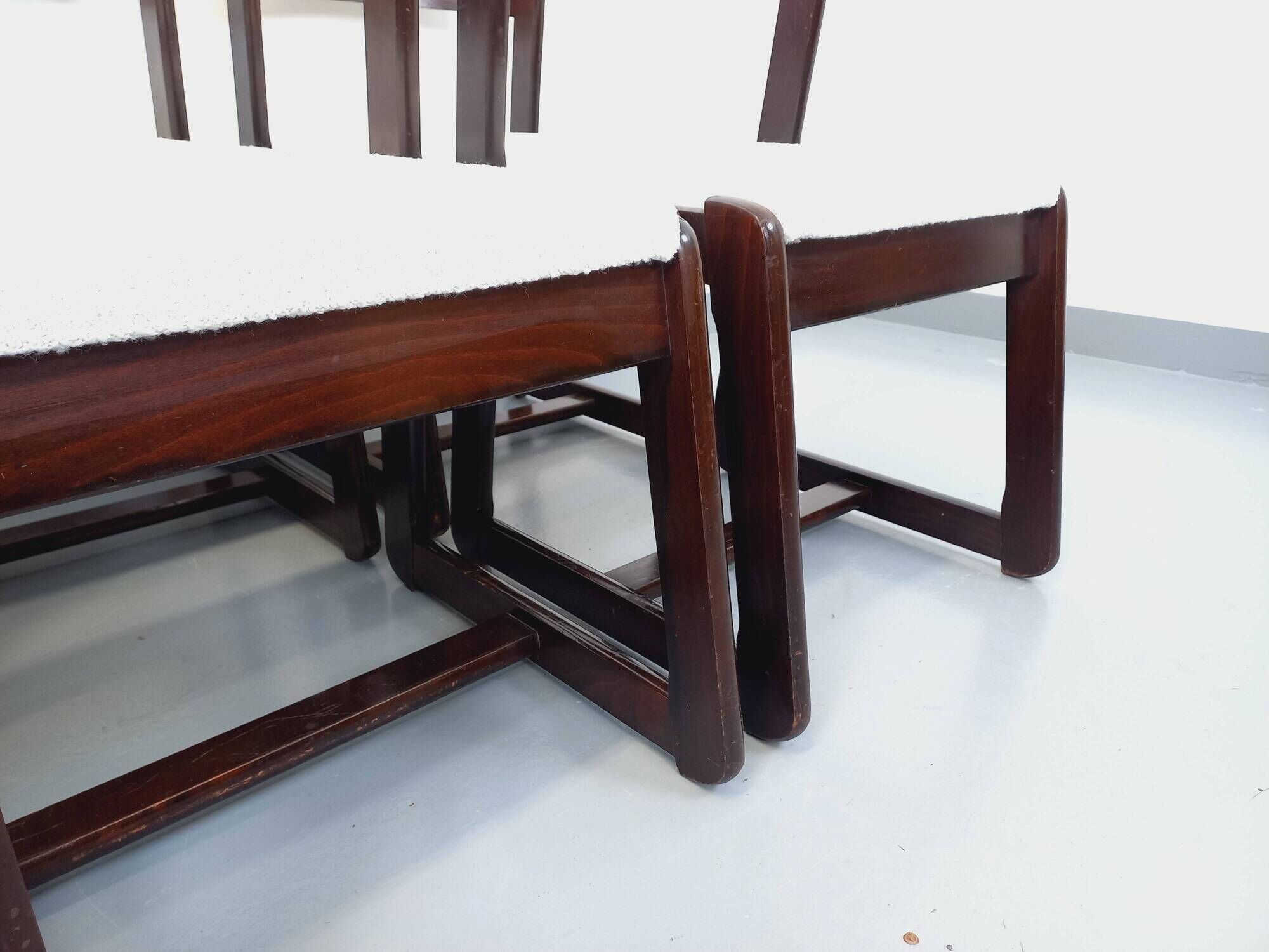 Set of 6 vintage Italian sleigh chairs by Mario Sabot