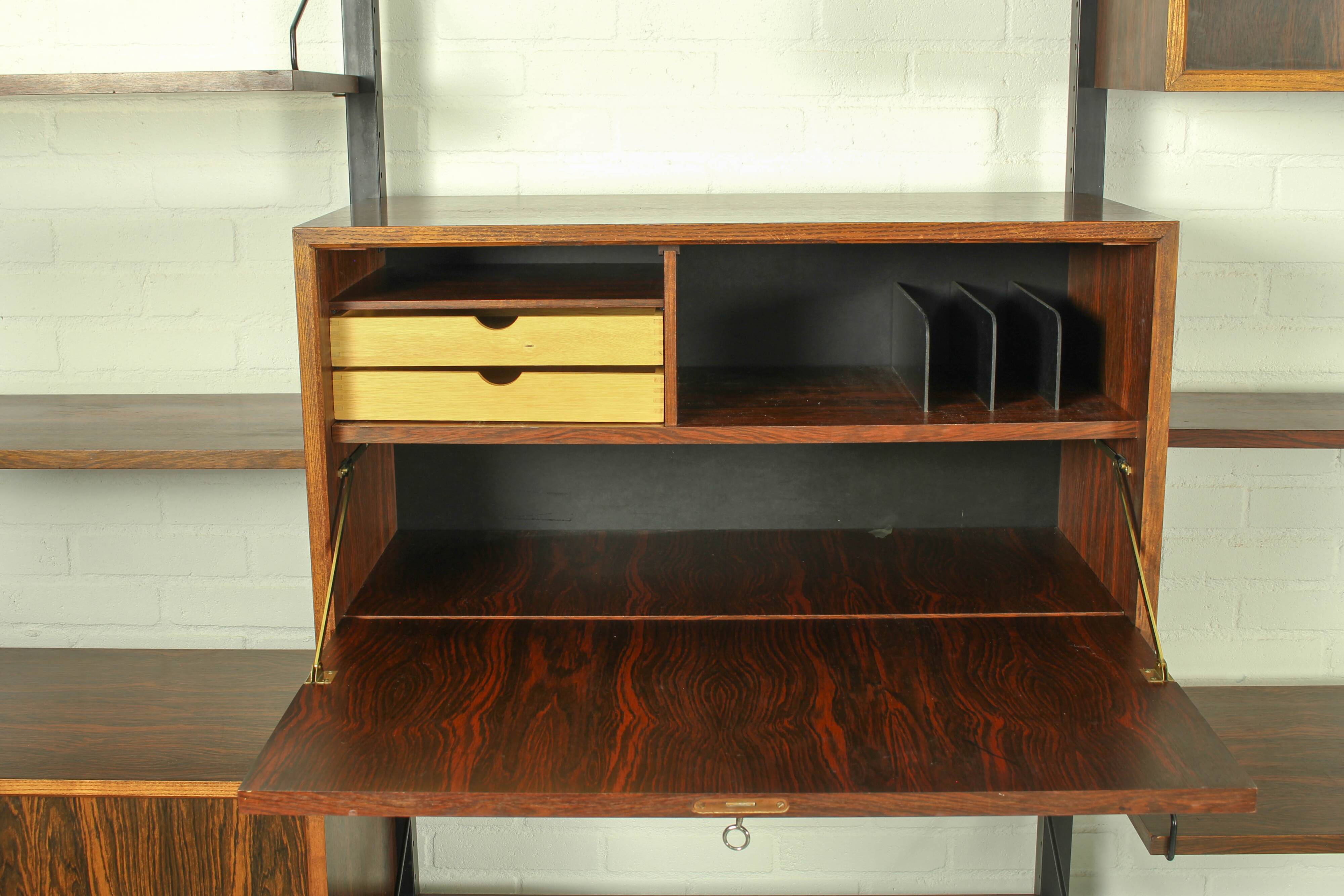 XL Danish Modular Teak Wall Unit in Rosewood by Poul Cadovius, 1960s