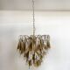 Vintage Italian Murano Chandelier - Mazzega - 41 "rondini" amber glass
