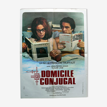 Affiche cinéma originale "Domicile conjugale" Truffaut, Léaud