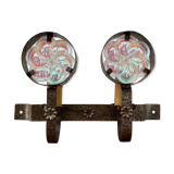 Vintage wall lamps in wrought iron and Murano glass paste from the 50s and 60s