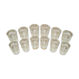 Glass service 6 people granite glass with 70's gilded eds