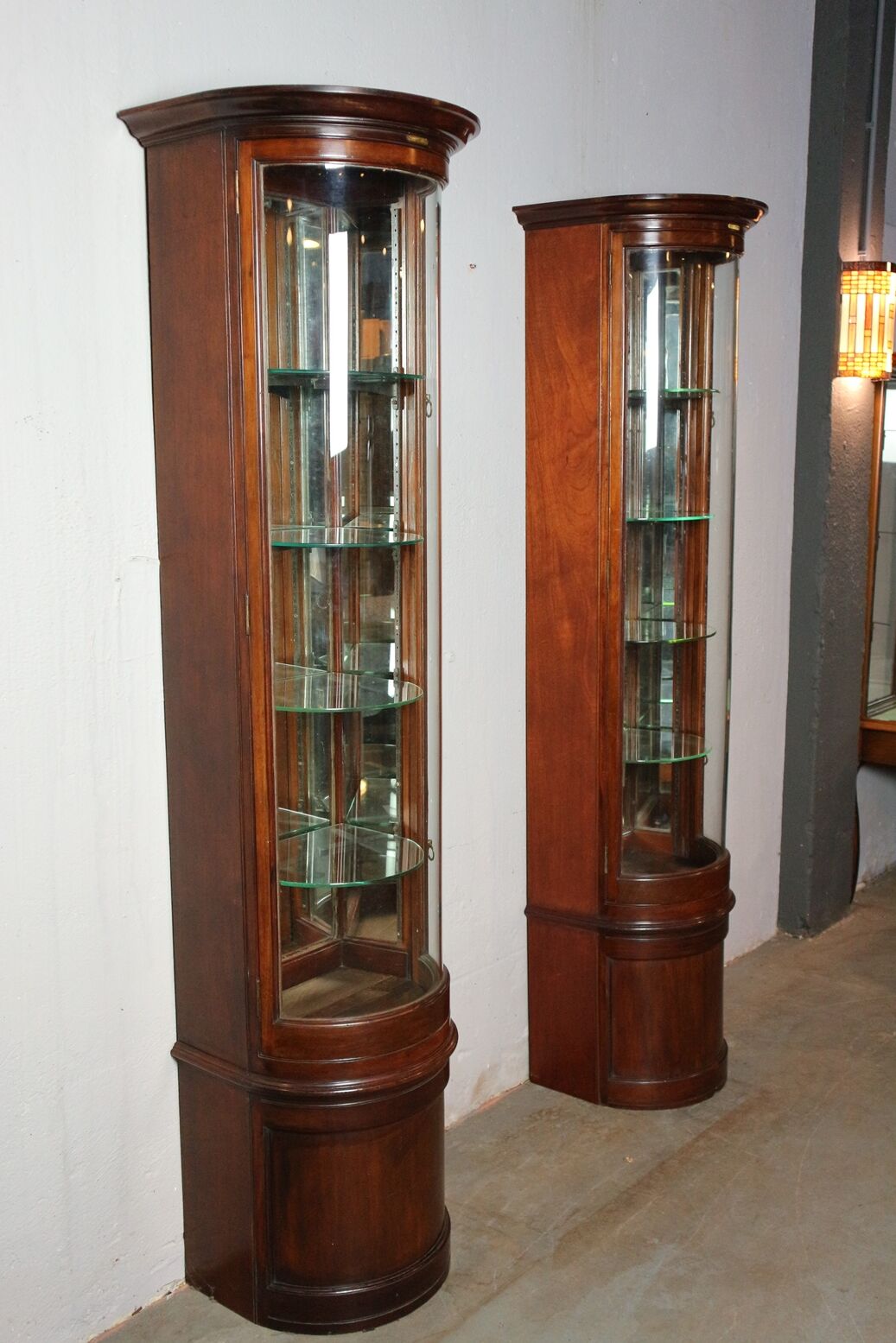 Set of 2 antique display cabinets