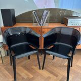 "Papyrus" black armchairs designed by Ronan and Erwan Bouroullec.