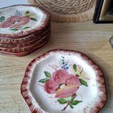 12 antique octagonal dessert plates