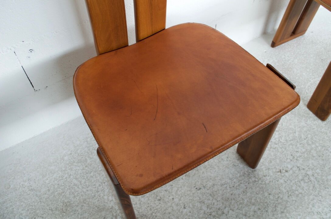 6 chairs natural leather walnut and beech sapporo 70 ' girgi mobili publisher
