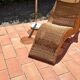 Deck chair sunbed in rattan and bamboo 1960