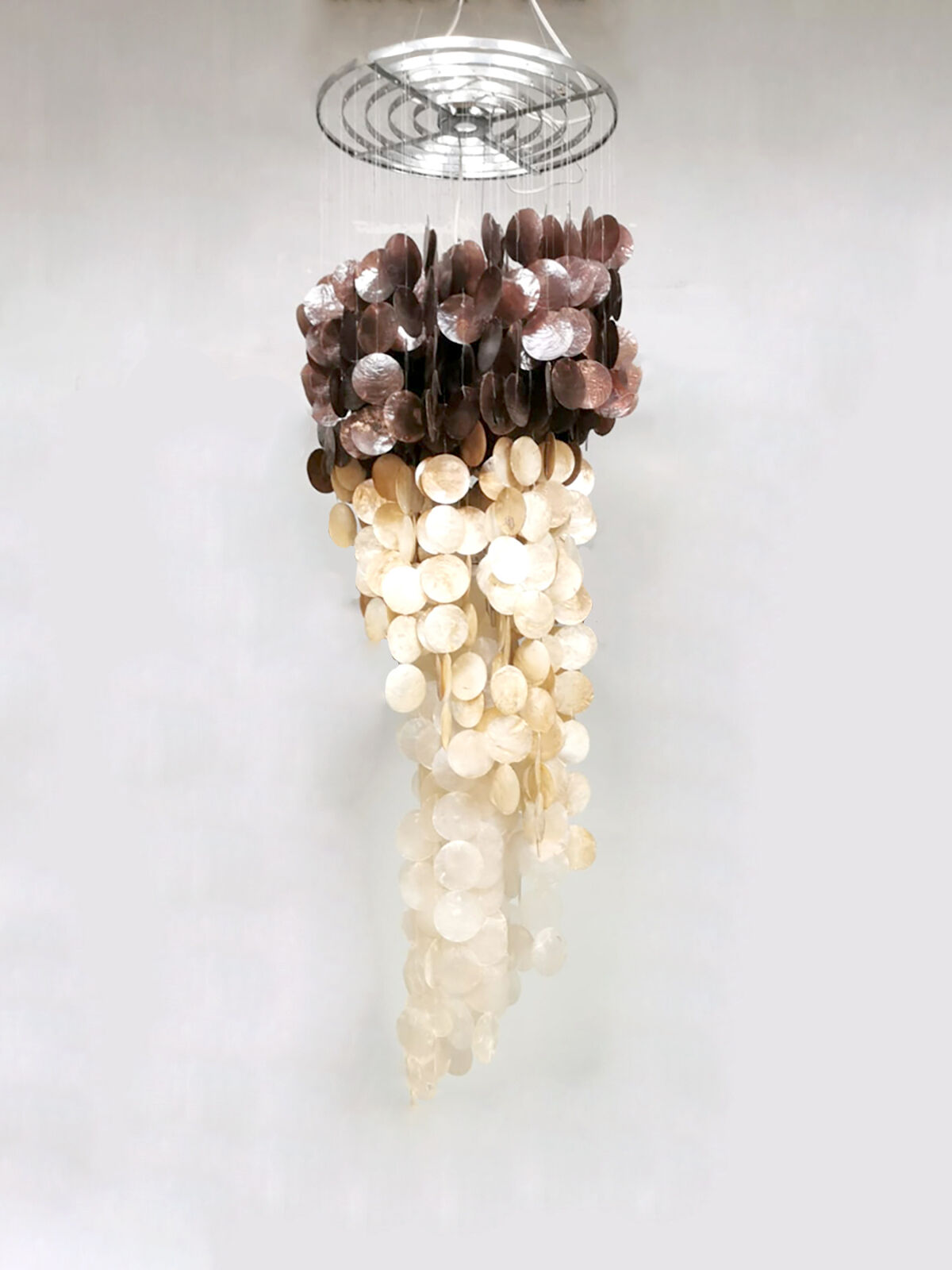 Vintage capiz shell chandelier ‘two tone’
