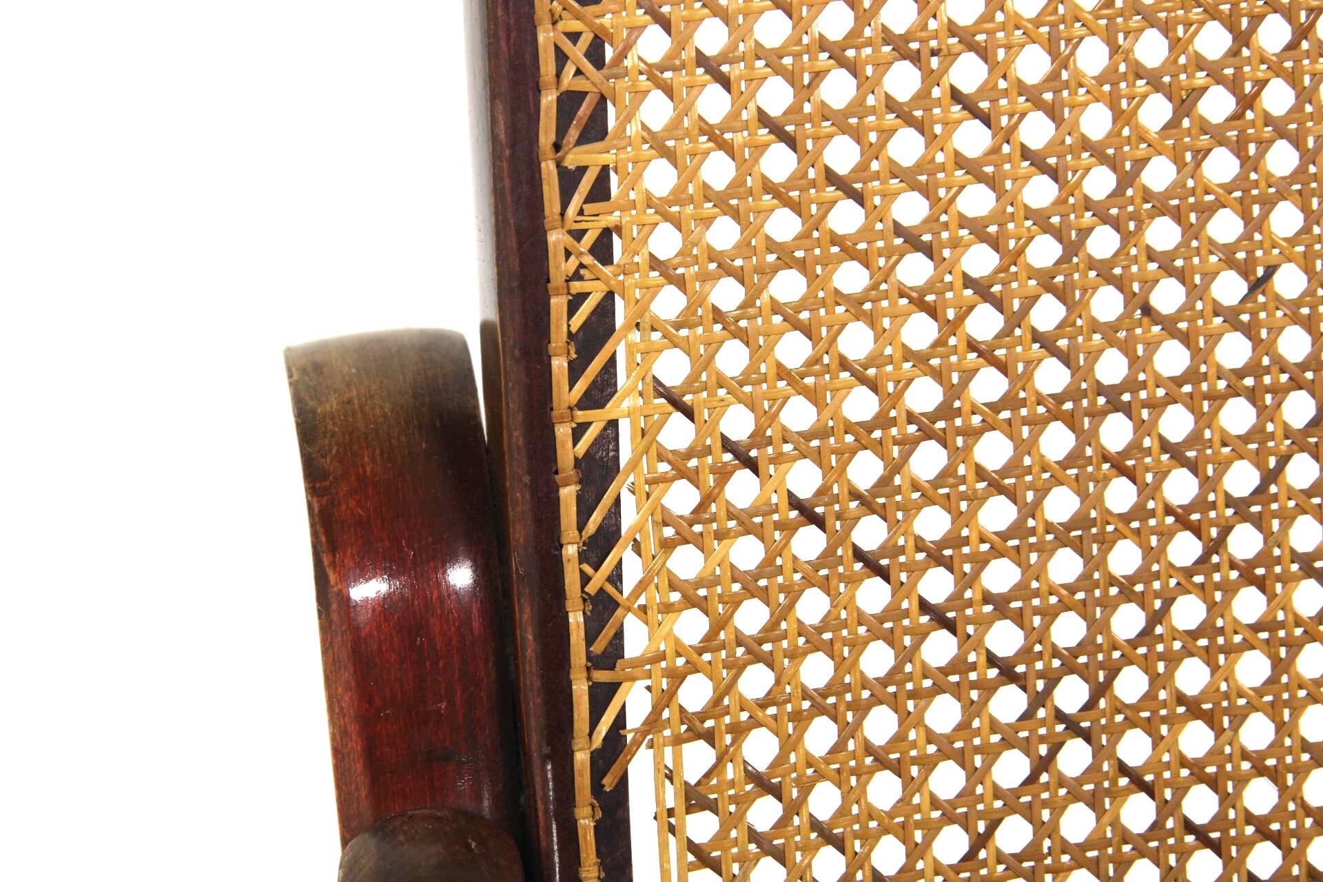 Beech rocking chair with caning, Fischel, Vienna, 1930