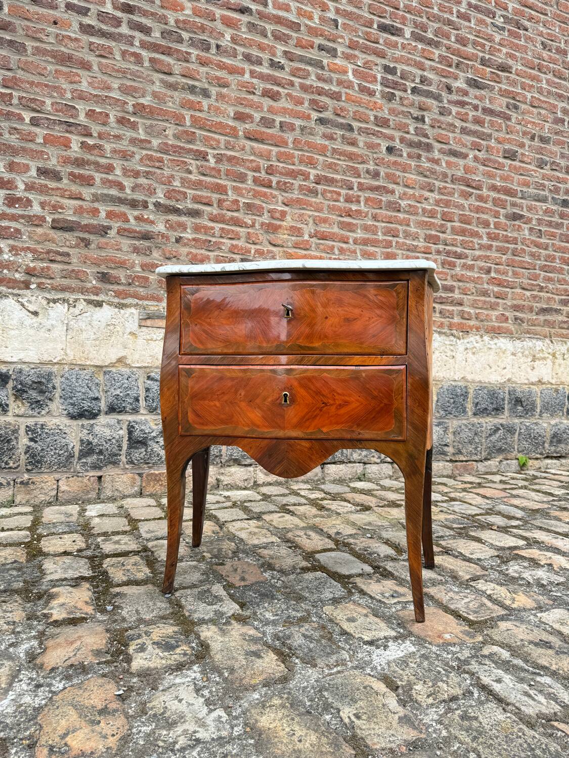 Pierre Roussel, Sauté Commode In Marquetry Louis XV Period XVIII Eme Century