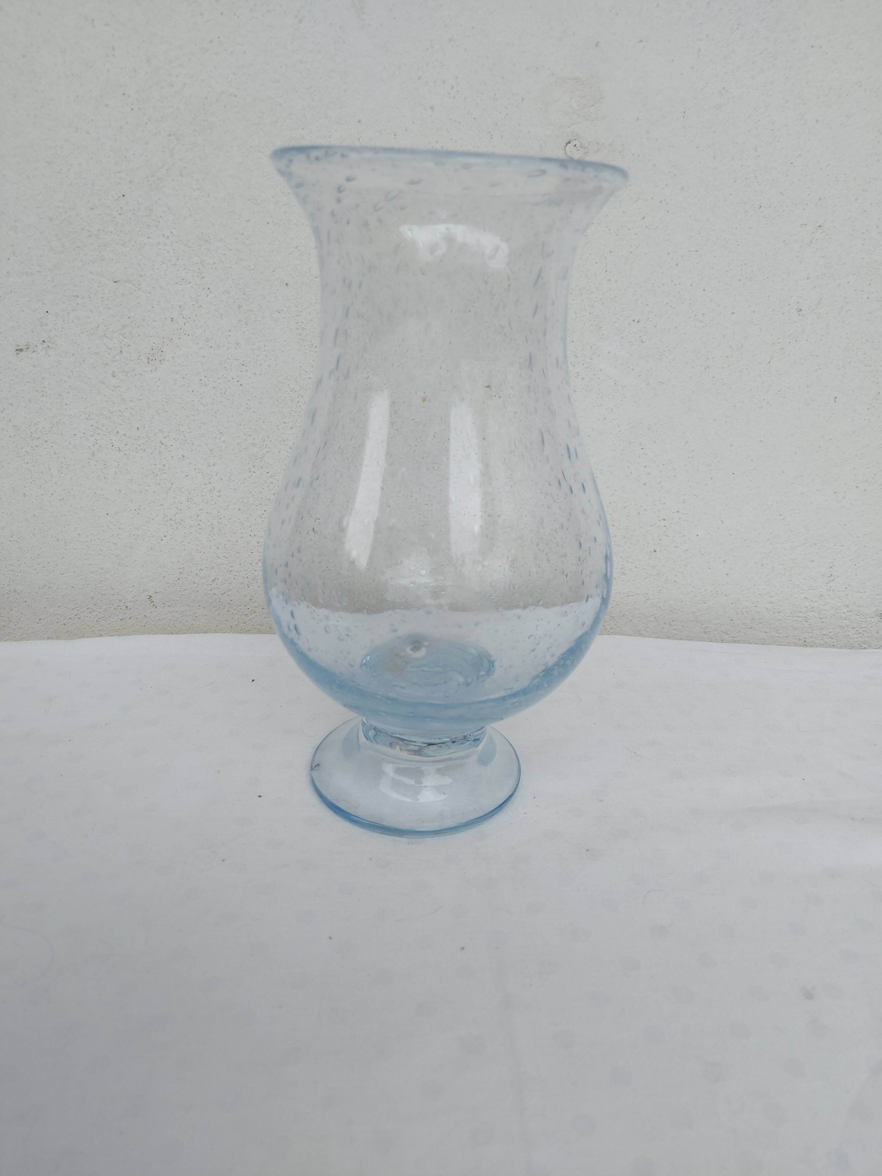 Vase , biot photophore of blue color