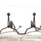 Chenets de cheminée en fonte, moderniste, brutaliste, accessoires cheminée,andirons
