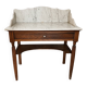 Antique wooden and veined white marble dresser, Louis XVI style.