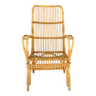 Fauteuil rotin années 60