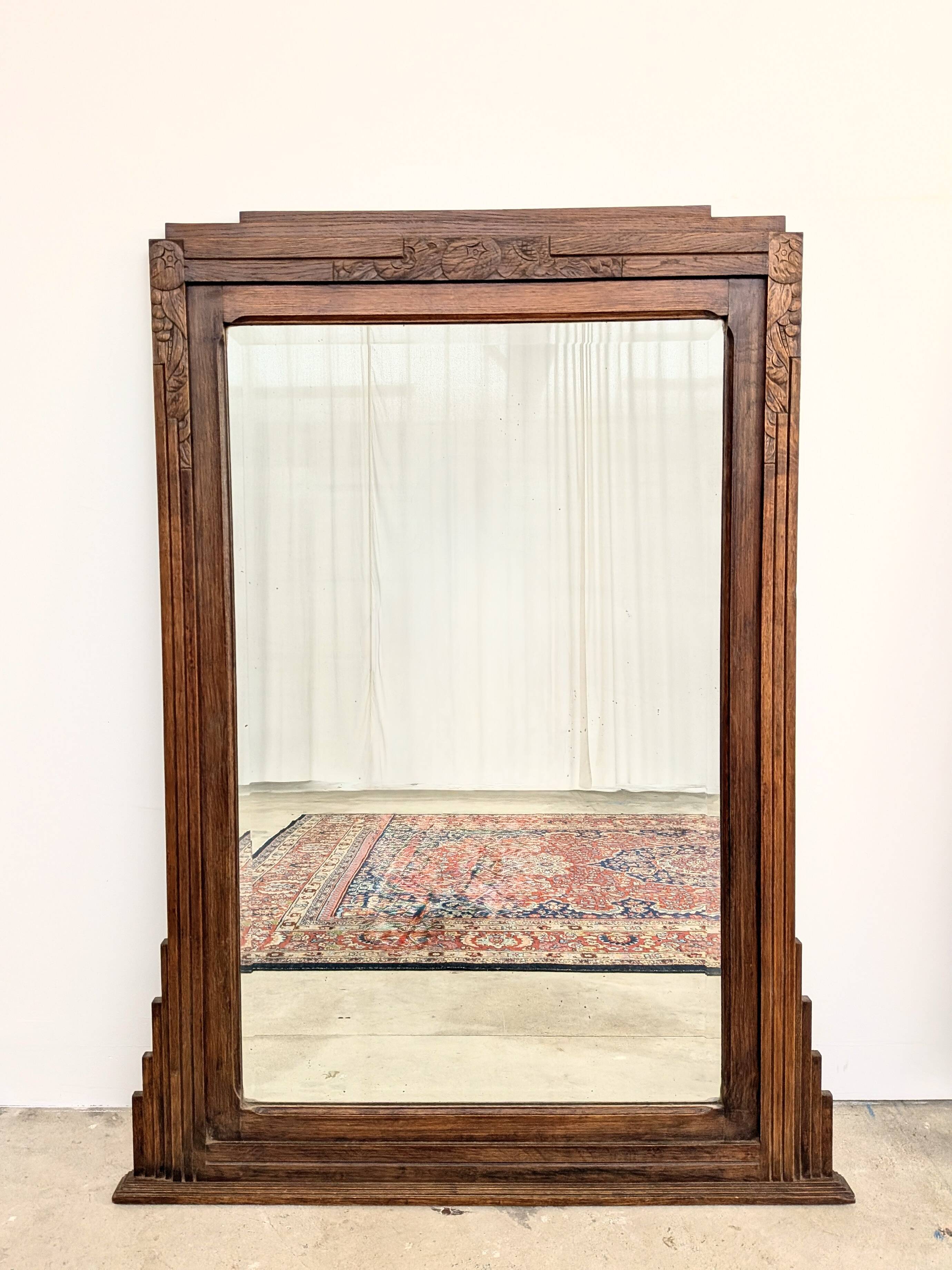 Antique Art Deco trumeau mirror