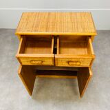 Rattan chest of drawers 60s