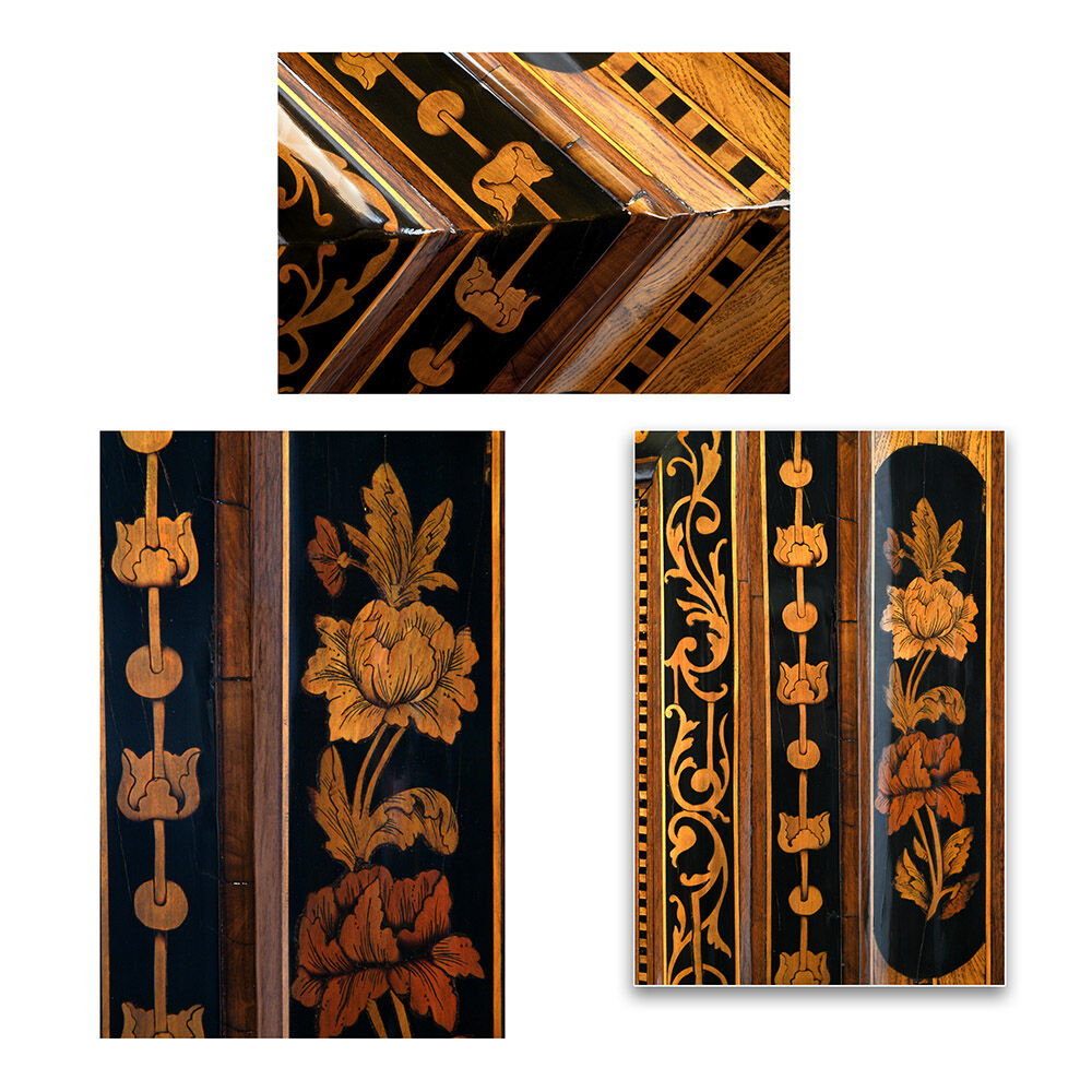 Mirror in 18th century marquetry 90x100cm