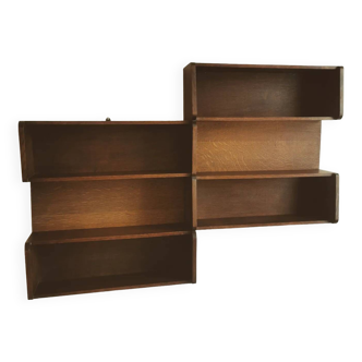 Teak wall shelf