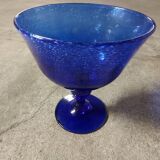 Glass cup of Biot, cobalt blue