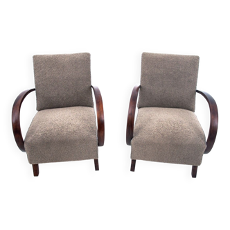 Pair of Art Deco armchairs by J. Halabala from the 1930s, Czechoslovakia. After renovation.