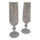 Two thick crystal flutes in the Baccarat style. 1960s. Two flutes in thick crystal.