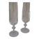 Two thick crystal flutes in the Baccarat style. 1960s. Two flutes in thick crystal.