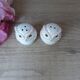 Vintage japan white and pink ceramic owl salt and pepper shaker set