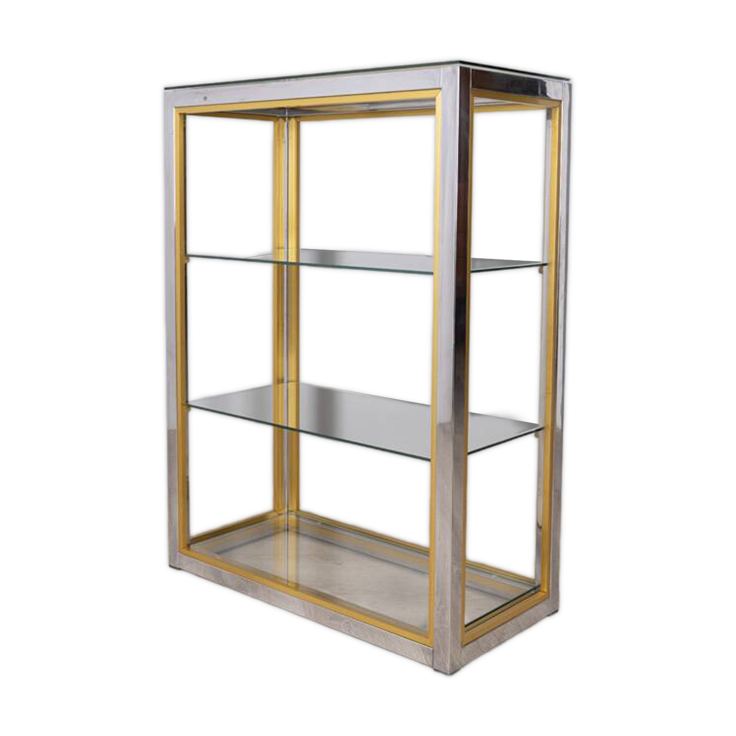 Étagère en métal et verre des années 1970, conçue par renato zevi