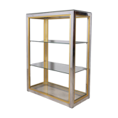 Vintage 1970s metal and glass shelving unit, designed by renato zevi