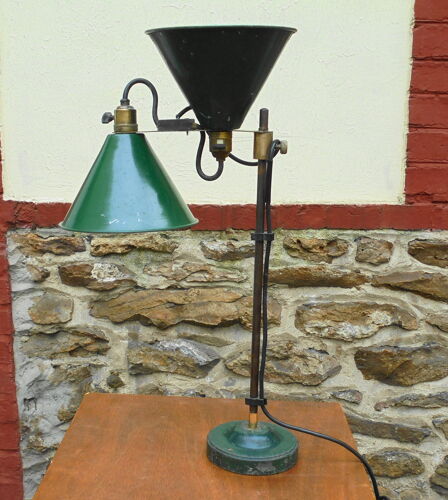 Lampe d'atelier double feux des années 50