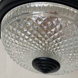 Small glass ceiling light from the 1980s, antique transparent light fixture