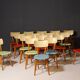 Chaises de salle à manger colorées du milieu du siècle, années 1960, Tchécoslovaquie, lot de 18